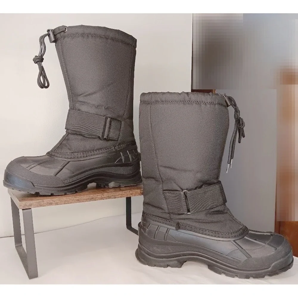 Kamik Greenwood Snow Boots Mens Size 8 Black Excellent Waterproof Insulated